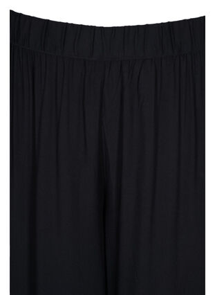 Effen kleur broek met wijdte, Black, Packshot image number 2