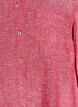 Linnen en viscose shirt met 3/4 mouwen, Rood, Packshot image number 2