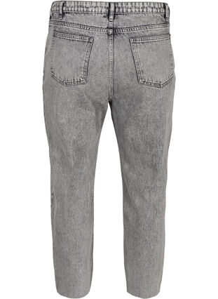 Cropped mom fit Mille jeans met losse pasvorm, Grey acid wash, Packshot image number 1