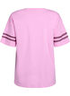 Sportief oversized college T-shirt, Roze, Packshot image number 1