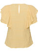 Blouse met smockstructuur en ruchesmouwen, Geel, Packshot image number 1