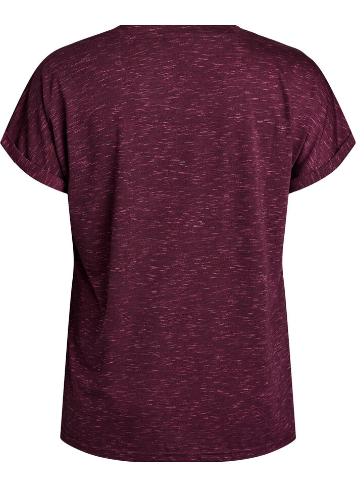 Los workout T-shirt met korte mouwen, Donker Bordeaux, Packshot image number 1
