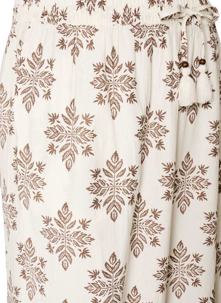 Gepatroonde ballonbroek met hoge taille, Vanille, Packshot image number 2
