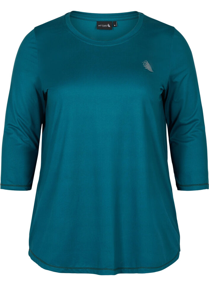Sporttop met 3/4 mouwen, Groen, Packshot image number 0