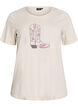 T-shirt met print, Vanille, Packshot image number 0