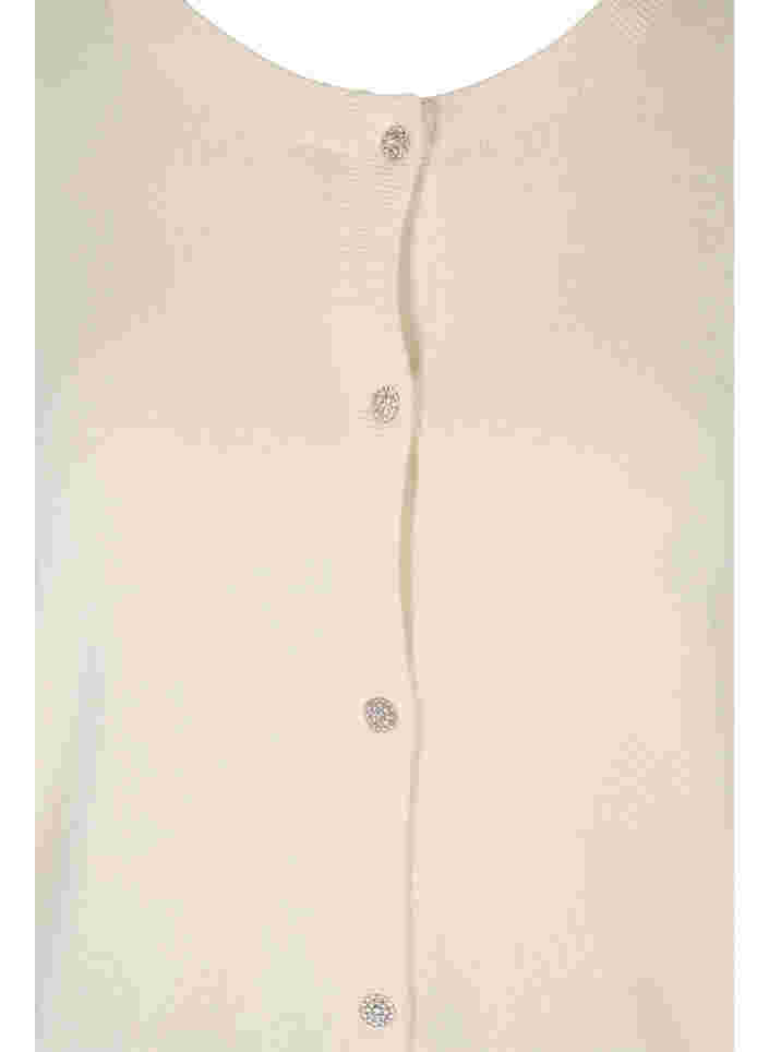 Kort gebreid viscose vest met sierknopen, Birch, Packshot image number 2