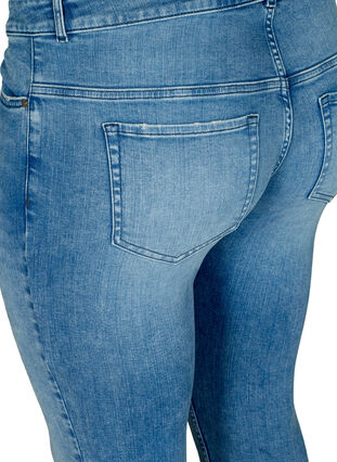 Slim fit Emily jeans met normale taillehoogte, Blue denim, Packshot image number 3