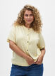 Gebreide kleding vest met korte mouwen, Geel, Model image number 0