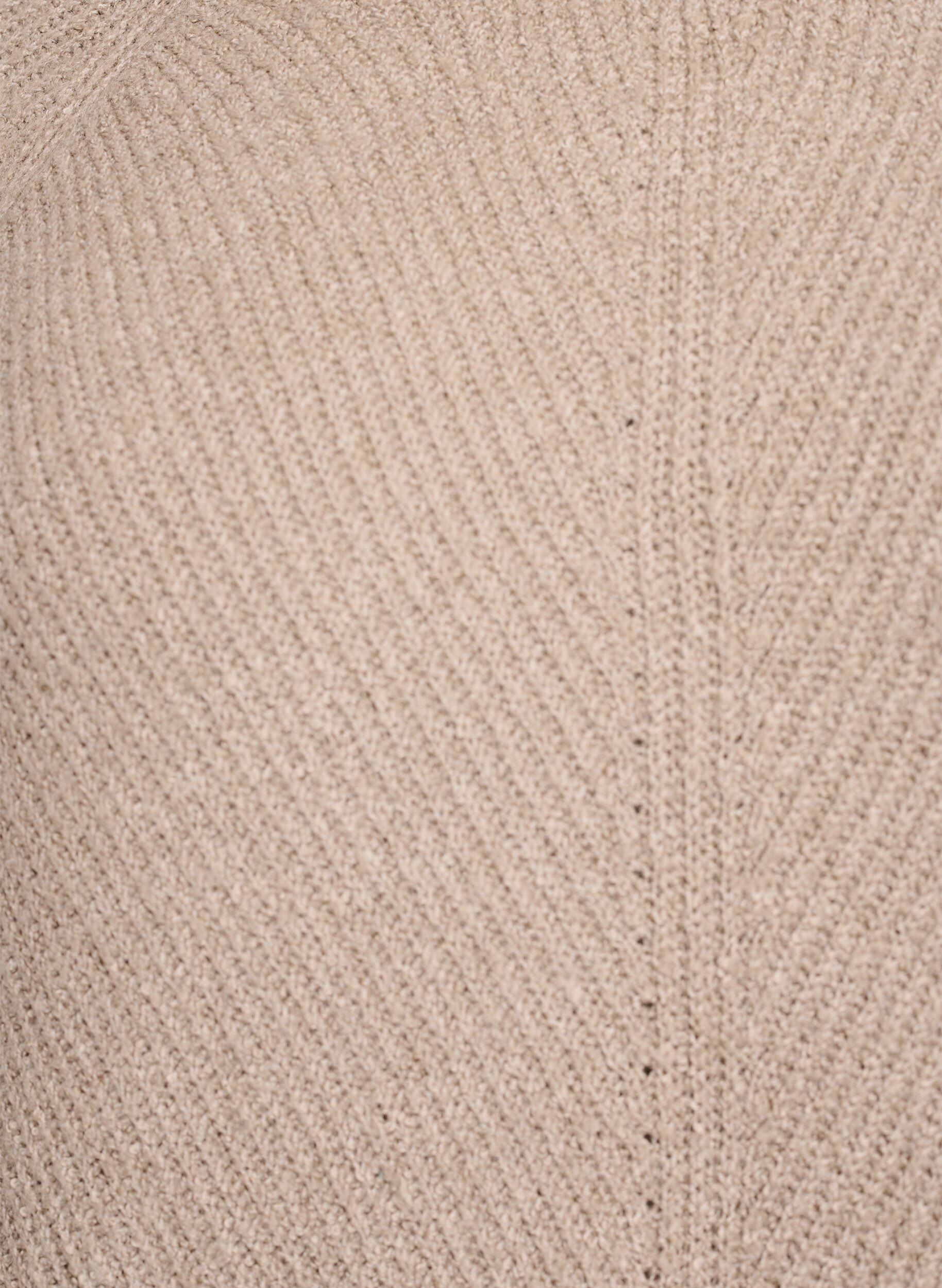 ZizziGebreide trui met diagonale structuur en raglanmouwen, Beige, Packshot image number 2