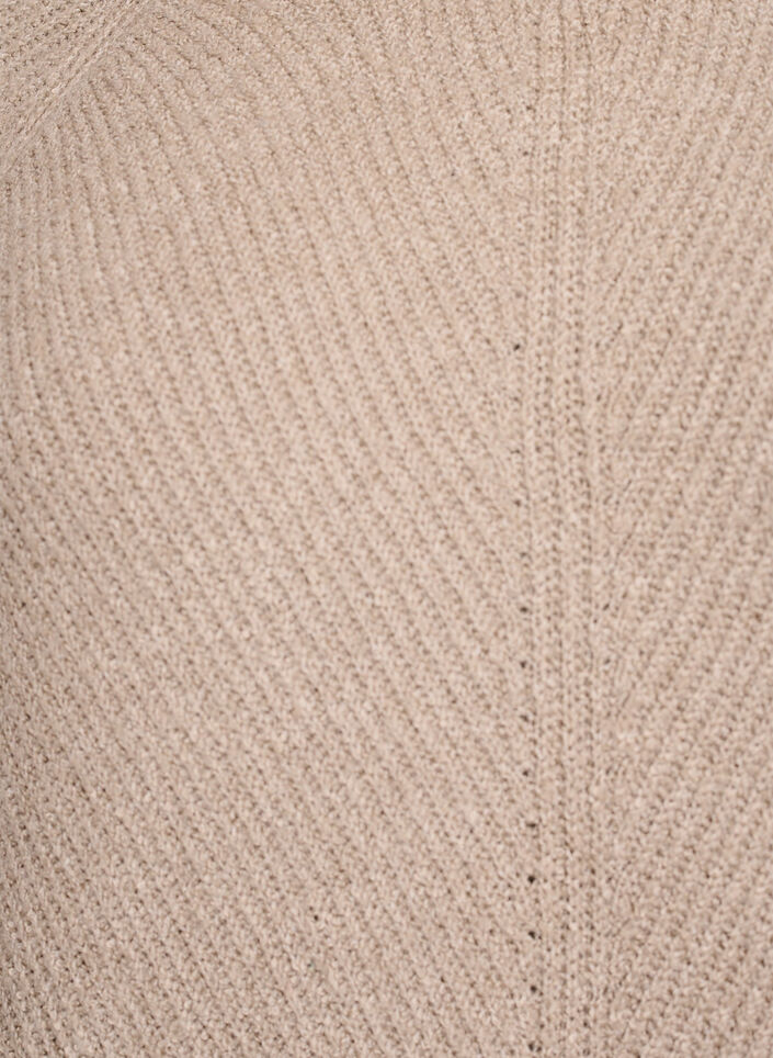 Gebreide trui met diagonale structuur en raglanmouwen, Beige, Packshot image number 2