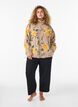 Floral fleecejack met een hoogsluitende kraag en ritssluiting, Beige, Model image number 1