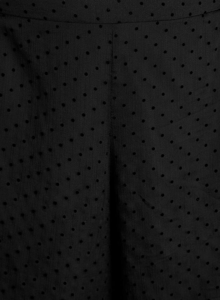 Losse chiffonbroek met stippen, Zwart, Packshot