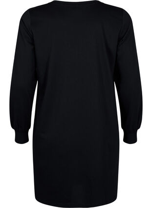 Sweaterjurk met kant, Black, Packshot image number 1