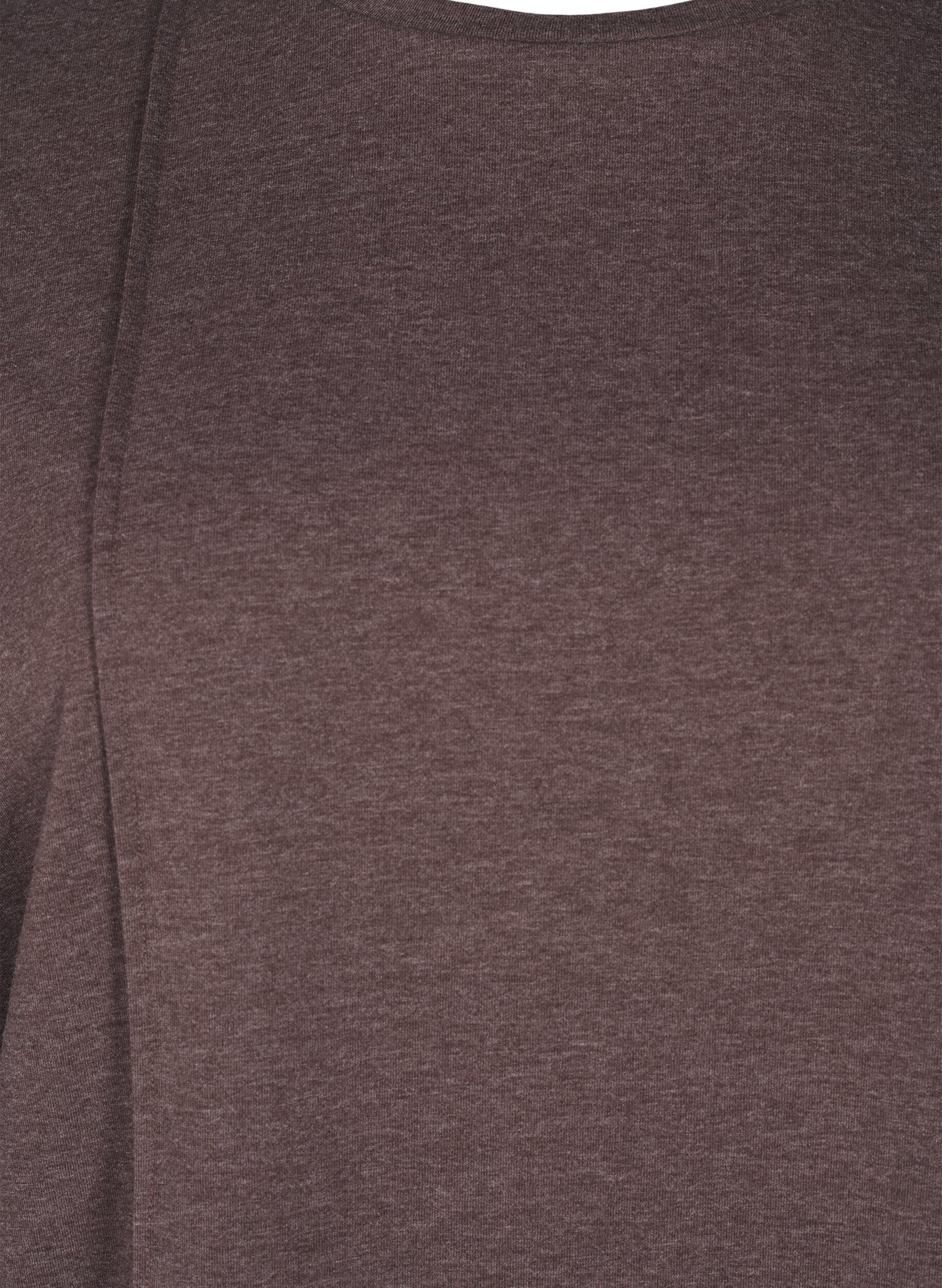 Zizzi Losse jersey blouse met naaddetails, Bruin, Packshot image number 2