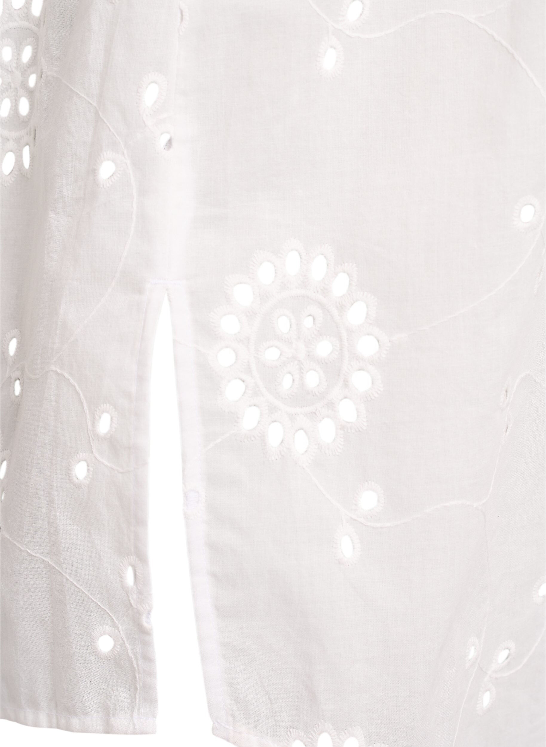 Zizzi Katoenen tuniek met broderie anglaise, Wit, Packshot image number 3