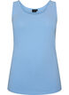 Effen basic top in katoen, Blauw, Packshot image number 0