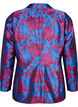 Blazer met bloemmotief en parelknoop, Blue Quartz Jaquard, Packshot image number 1
