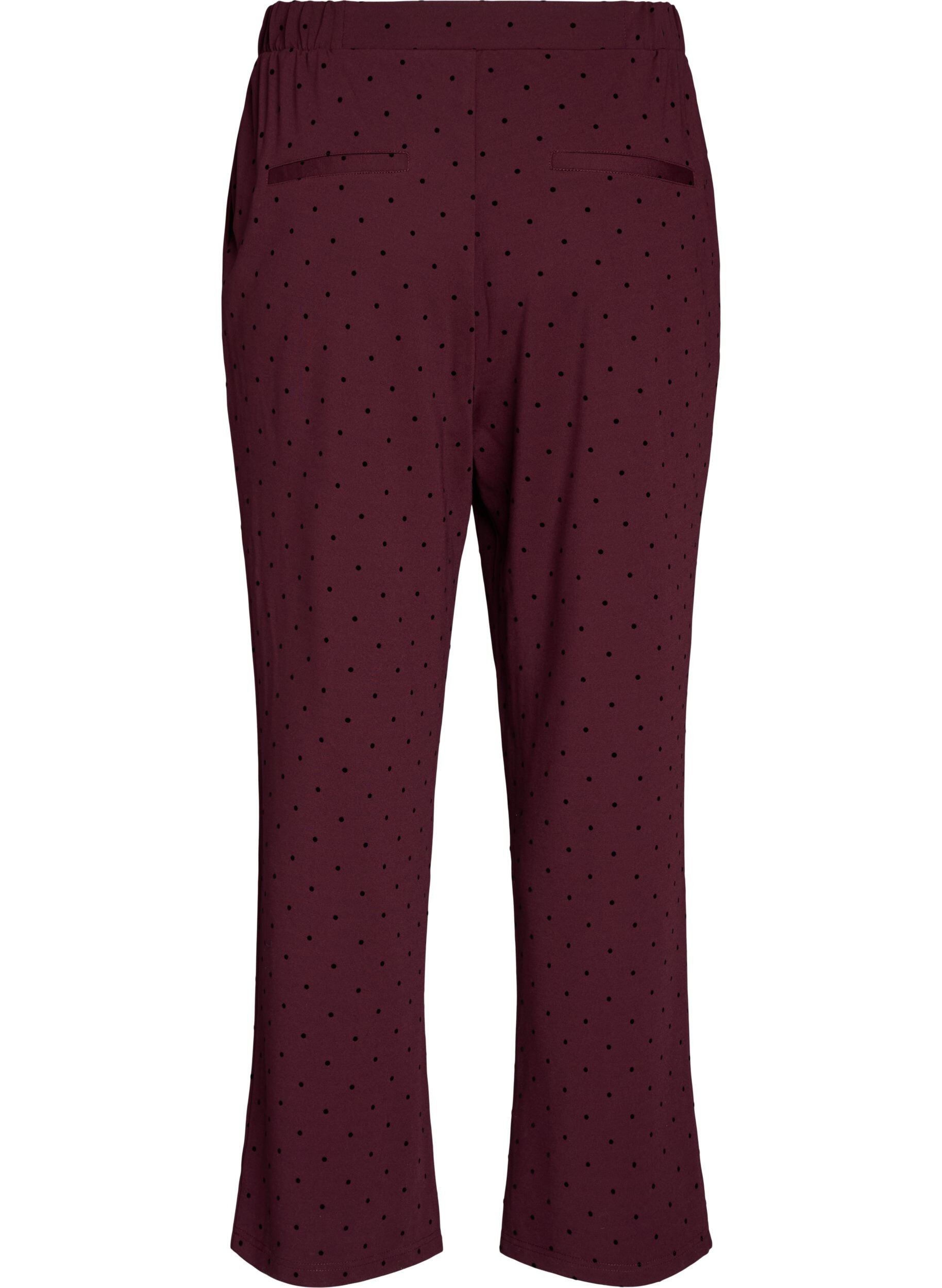 ZizziGespikkelde broek met een high waist en straight-fit pijpen, Rood, Packshot image number 1