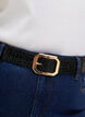 Kunstleren riem met krokodillenpatroon, Black w. Gold Buckle, Model image number 1