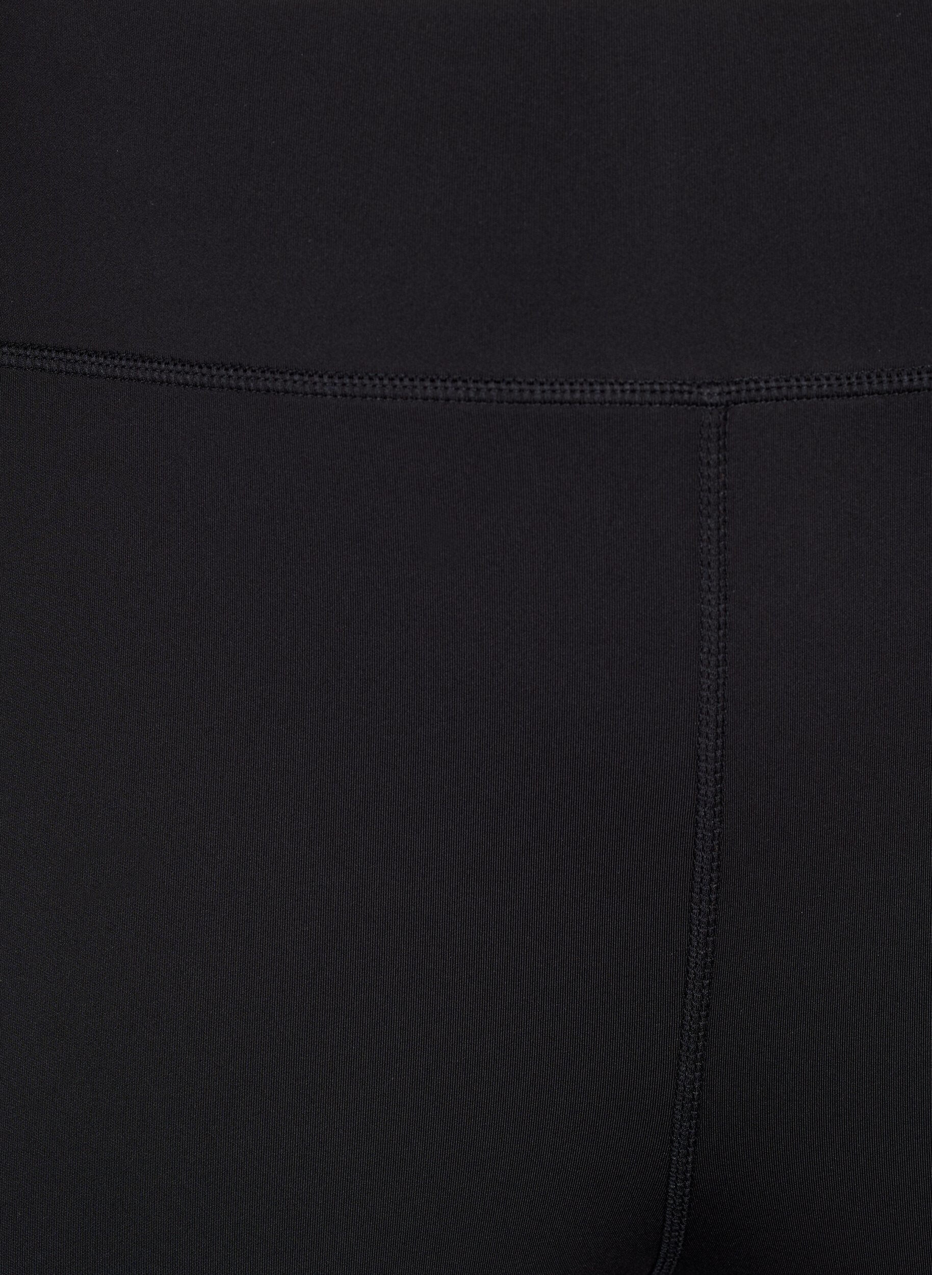 Zizzi Lange strakke sport shorts met logo, Black, Packshot image number 2