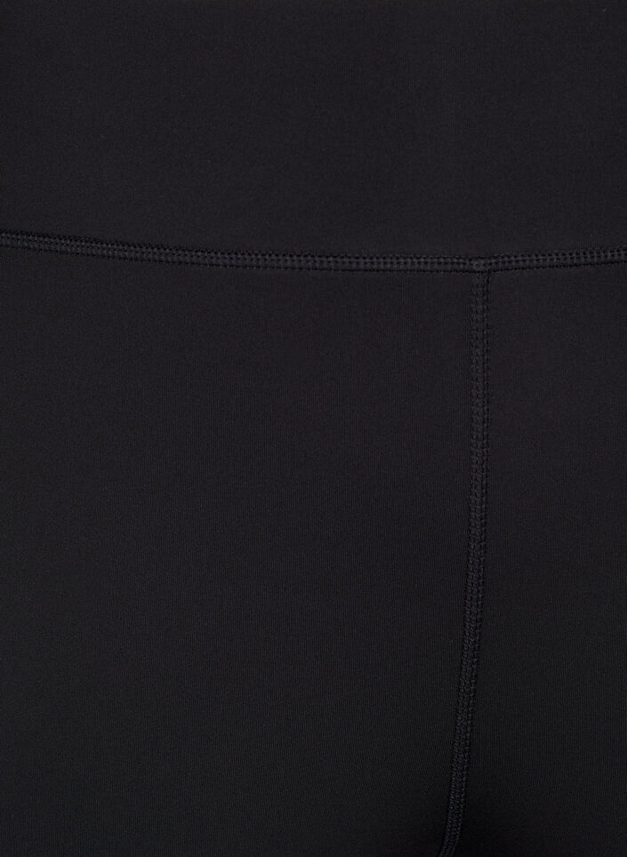 Lange strakke sport shorts met logo, Black, Packshot image number 2