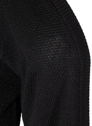 Gebreid katoenen vest met glitter, Black w/lurex, Packshot image number 2