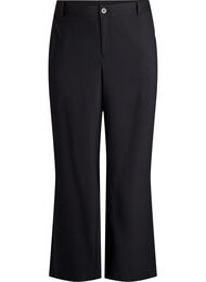 Pantalon met hoge taille en straight-fit, Zwart
