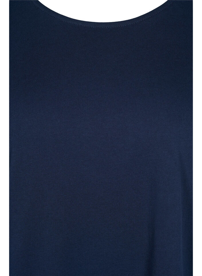T-shirt met mix van katoen, Navy Blazer, Packshot image number 2
