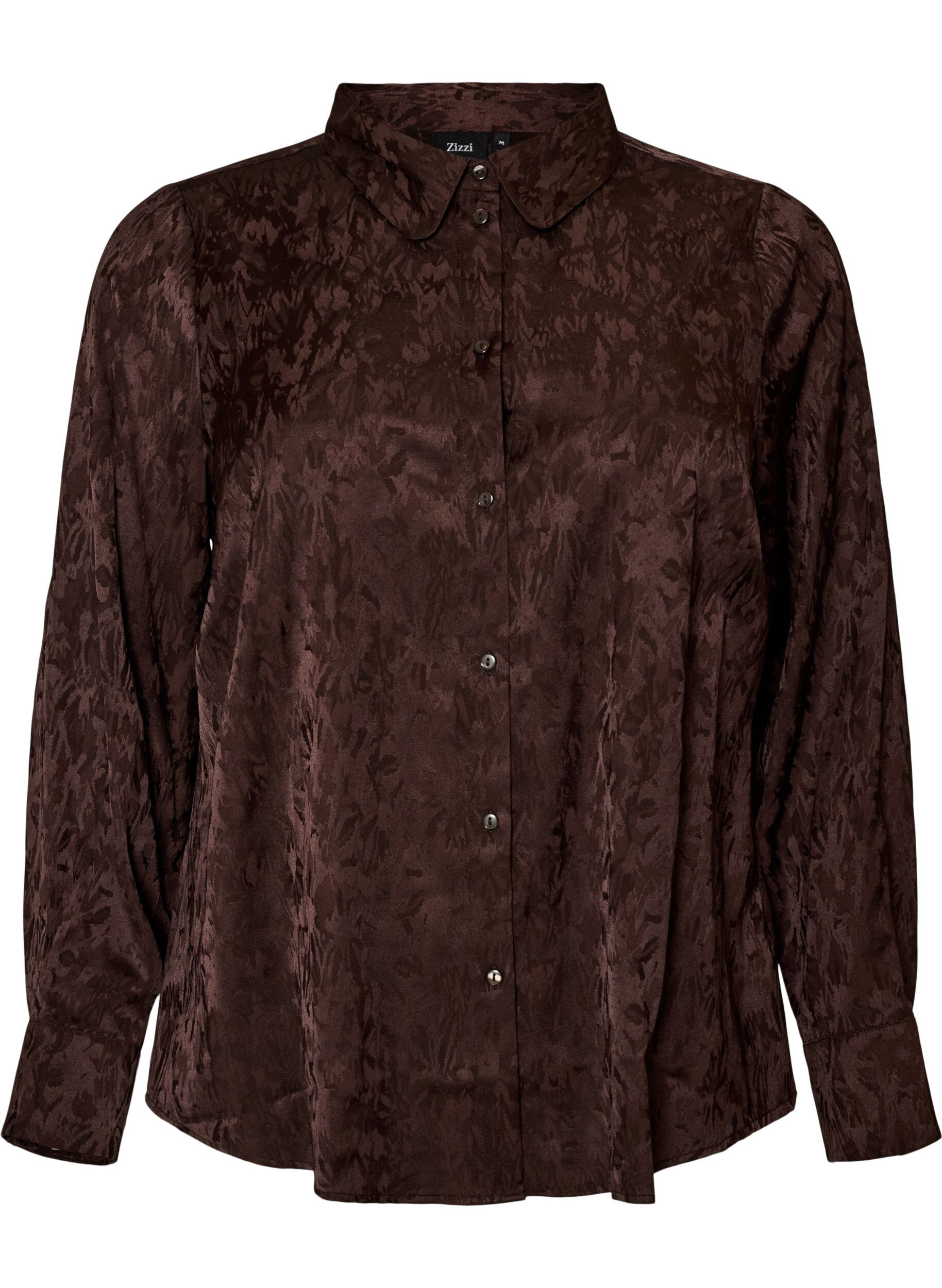 ZizziShirt met ton-sur-ton paisleypatroon, Bruin, Packshot image number 0