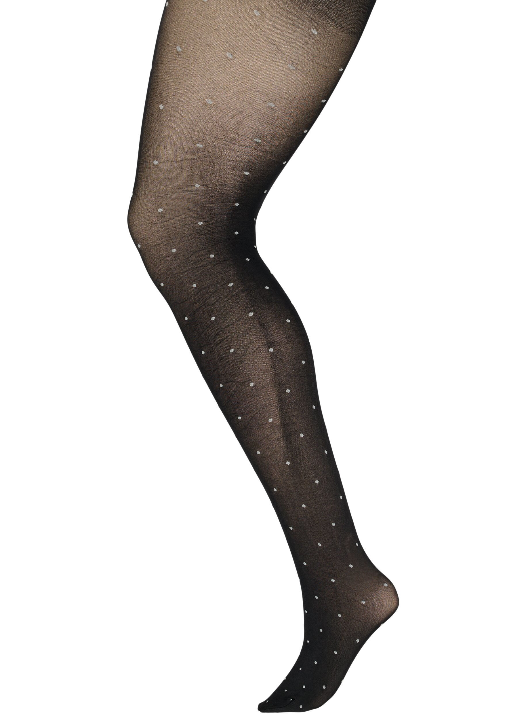 Zizzi 70 denier panty's met stippen, Black w. Dot, Packshot image number 0