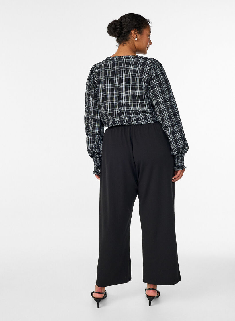 Losse broek met zakken, Zwart, Model image number 1