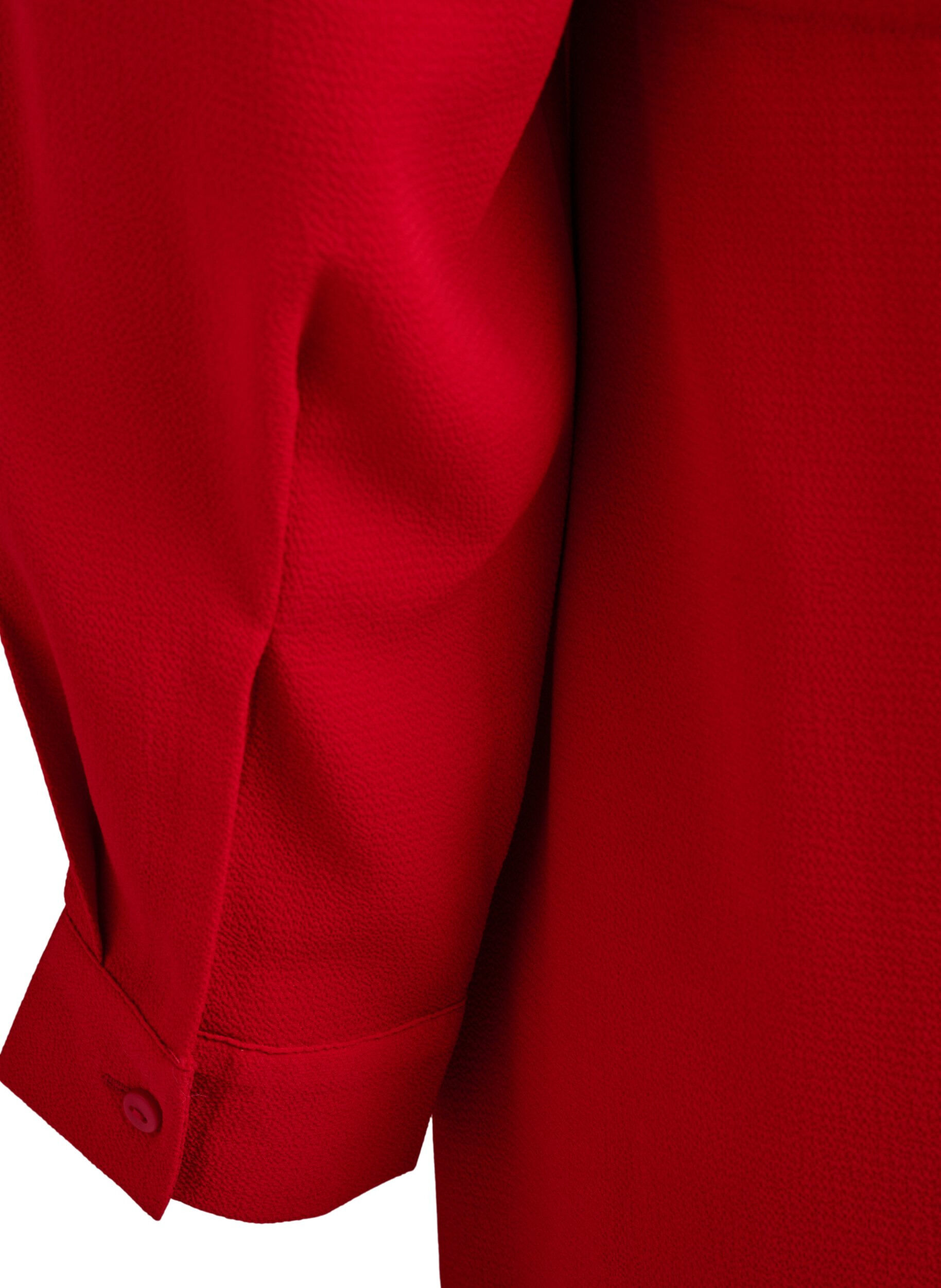 Zizzi Knielange jurk met strikceintuur, Rood, Packshot image number 4