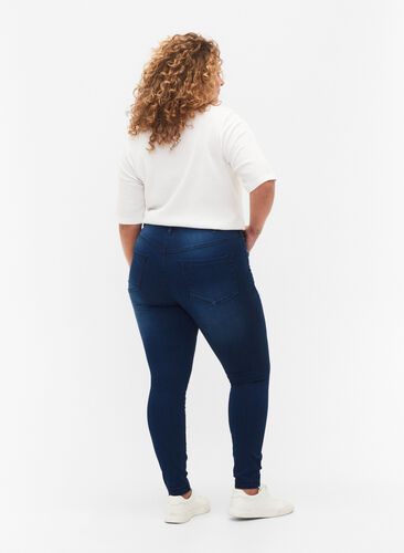 Super slim Amy jeans met hoge taille, Blue Denim, Model image number 1