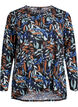 Gedessineerde blouse met lange mouwen, Blauw, Packshot image number 0