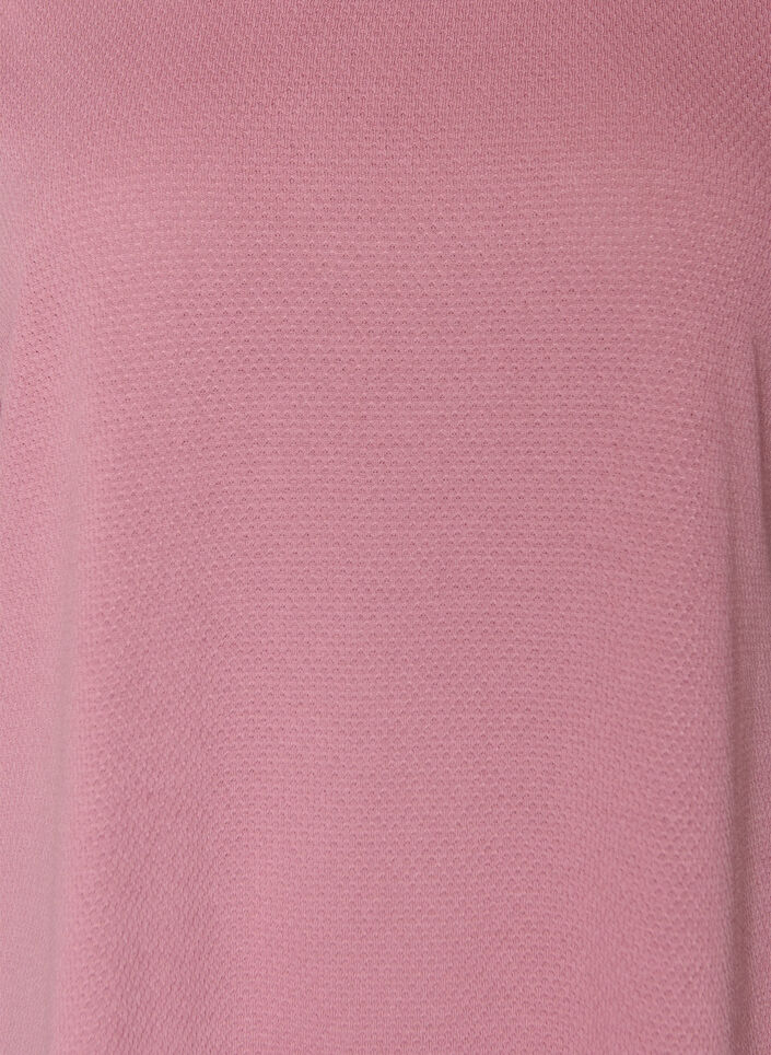 Korte jersey jurk met structuur en ronde hals, Roze, Packshot image number 2