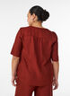 Overhemd blouse met V-hals en korte mouwen, Rood, Model image number 2