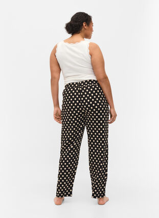 Katoenen pyjama broek , Black W. Angora Dot, Model image number 0