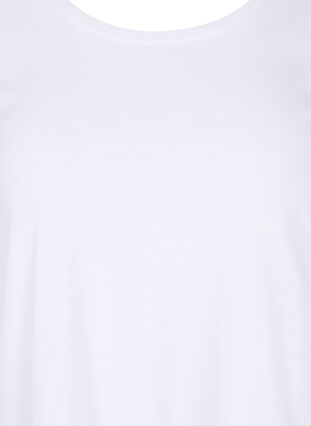 Basic t-shirt met driekwartsmouwen, Bright White, Packshot image number 2