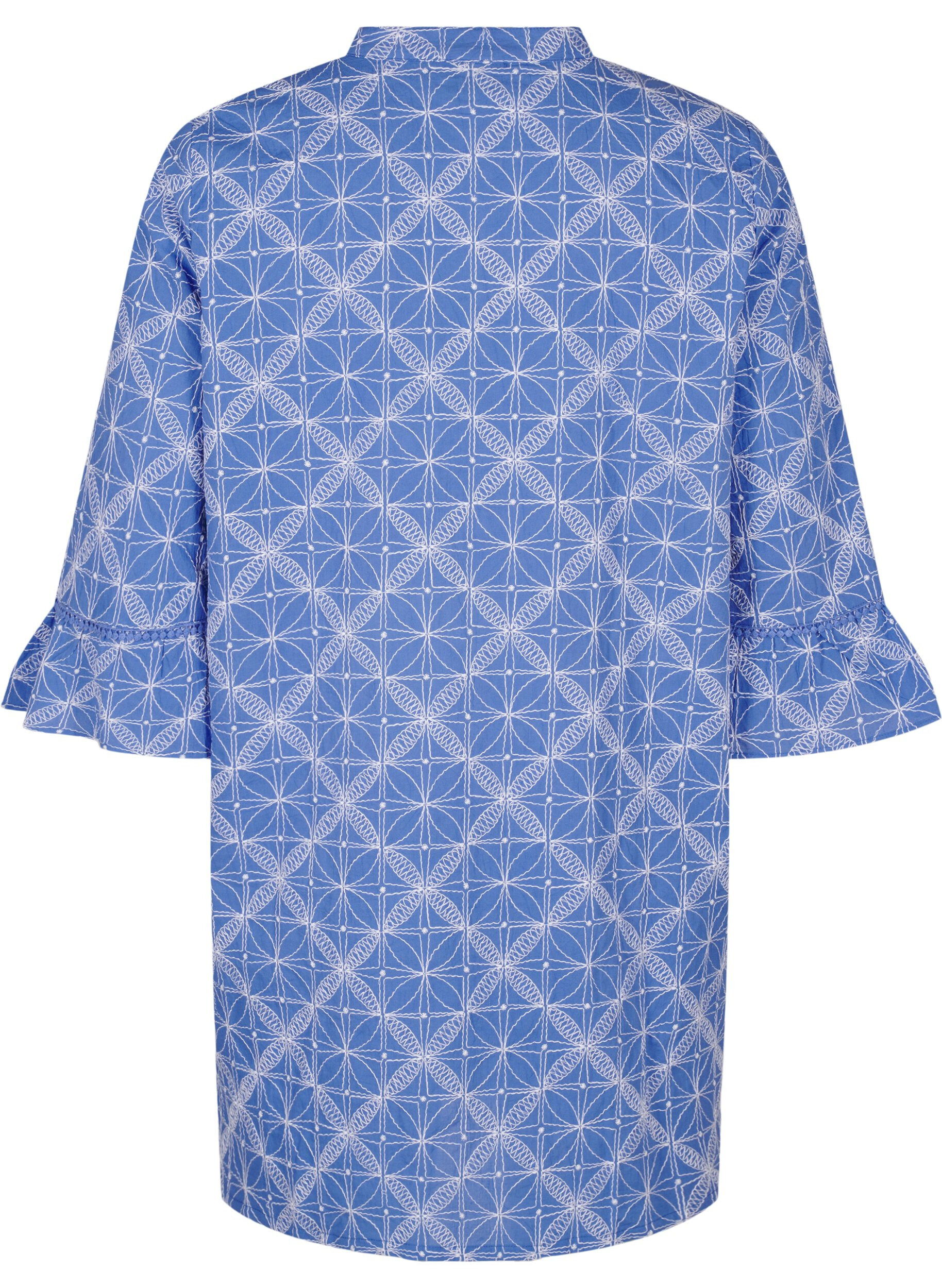 Zizzi Tuniek met borduursel en strikdetail, Blauw, Packshot image number 1