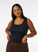 Nauwsluitende basic top van een gladde stof, Zwart, Model image number 0