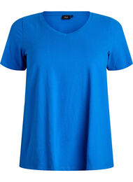 Effen basic katoenen T-shirt, Blauw