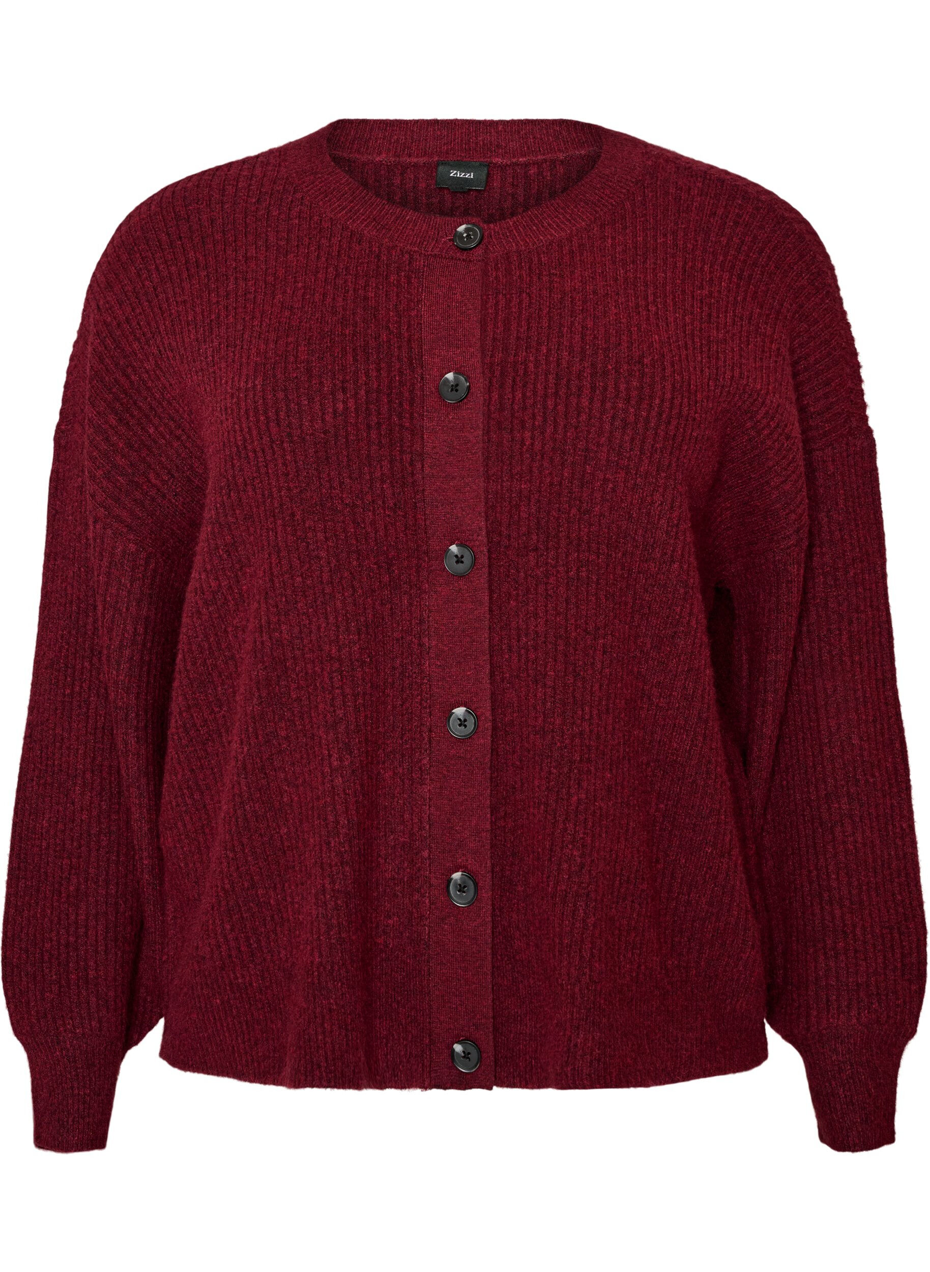 Vest van ribtricot met knopen