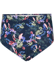 Bikinislip met hoge taille en print, Blauw