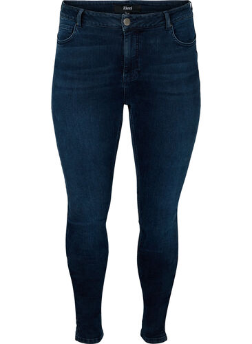 Super slim fit Amy jeans met hoge taille, Blue/Black Denim, Packshot image number 0