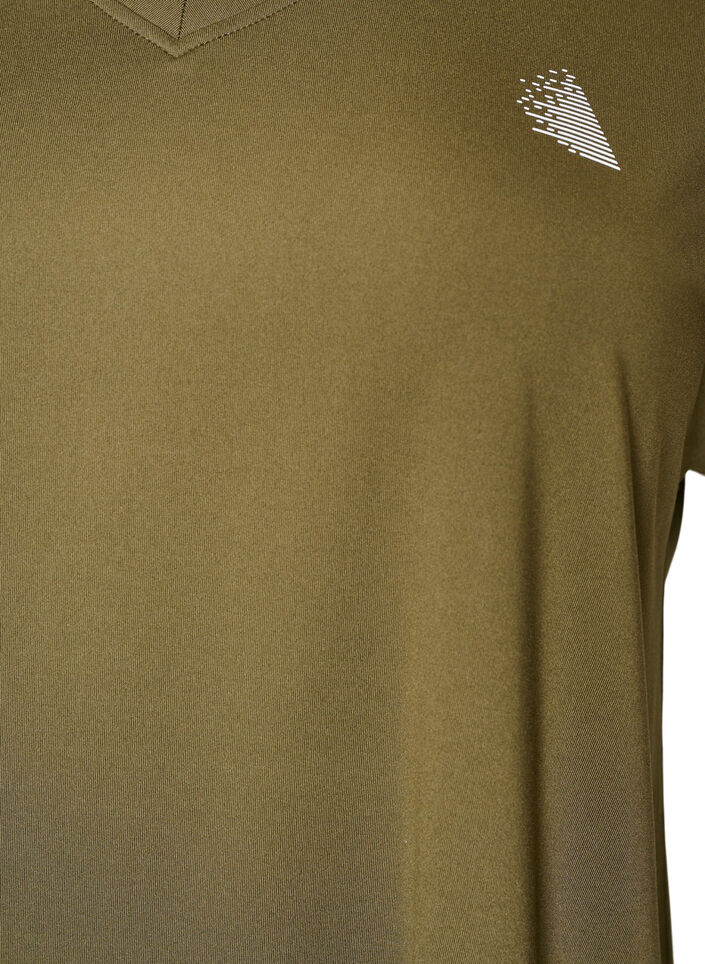Sportief t-shirt met korte mouwen en v-hals, Groen, Packshot image number 2