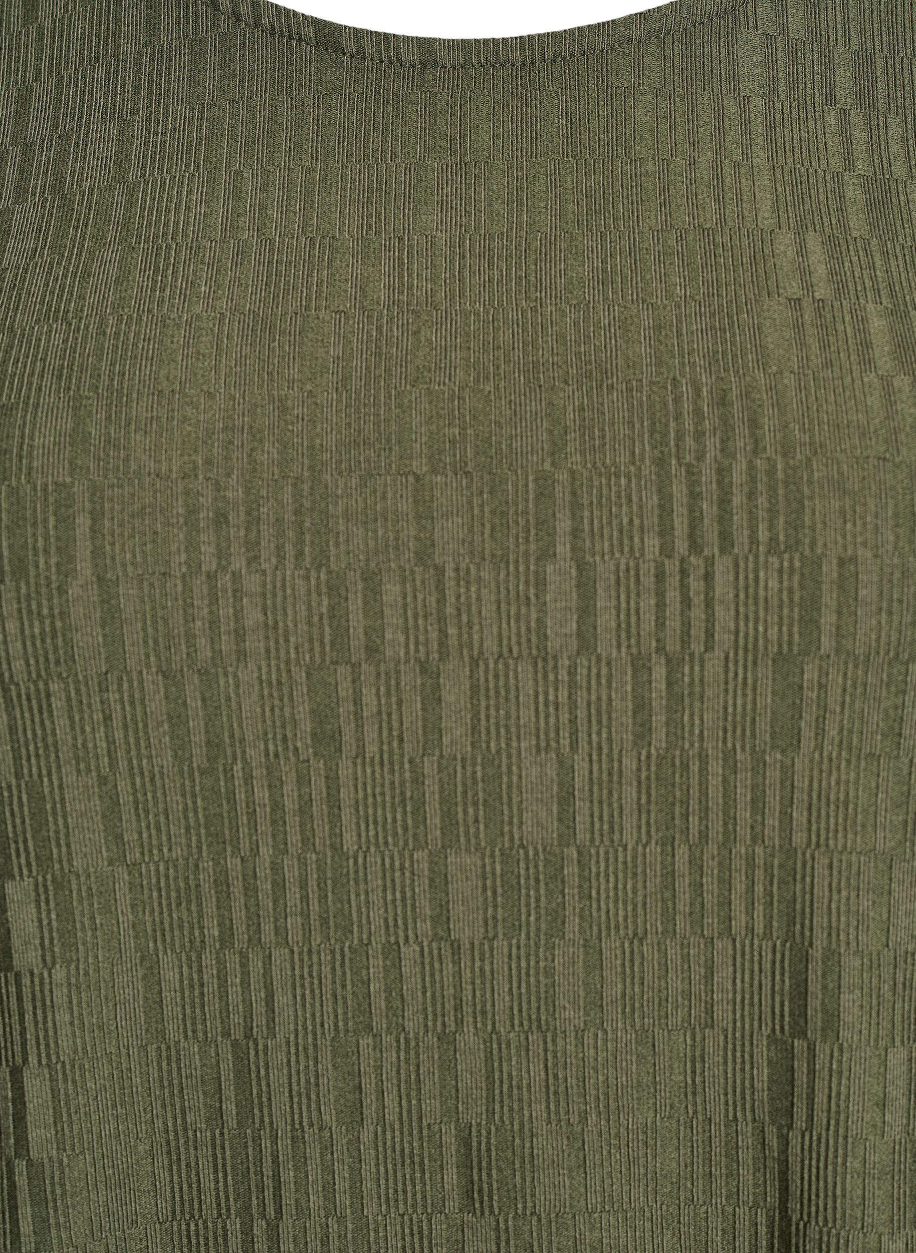 ZizziBlouse met textuur en 3/4 mouwen, Groen, Packshot image number 2