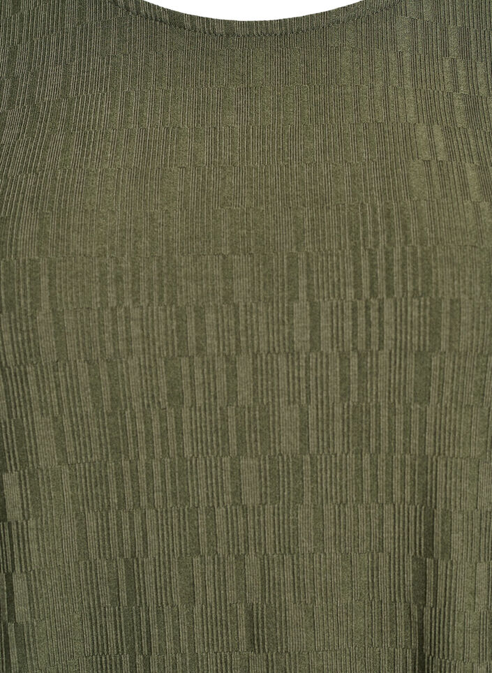 Blouse met textuur en 3/4 mouwen, Groen, Packshot image number 2