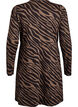 Jurk met lange mouwen, ronde hals en zebraprint, Walnut Zebra, Packshot image number 1