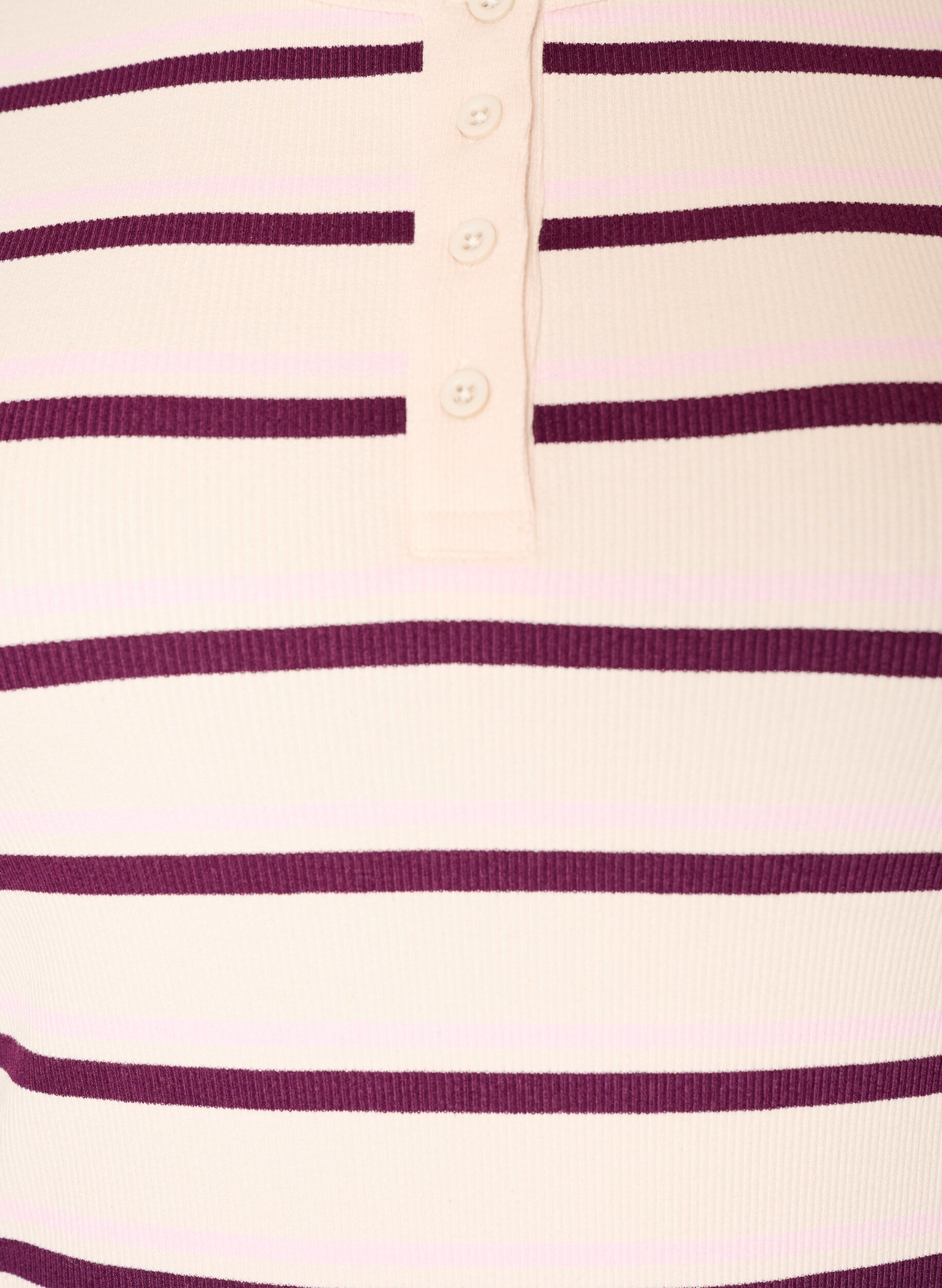 ZizziT-shirt met strepen en geribde knoopdetails, Paars, Packshot image number 2