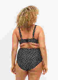 Bikinibroekje met extra hoge taille en print, Black White Dot, Model